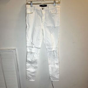 White Hollister Distressed High-Rise Super Skinny Jeans 5R